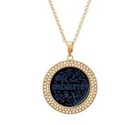 Chemical Experimental Equation Novelty Necklace Round Pendant Diamond Jewelry Gifts For Men Women Golden-style-7
