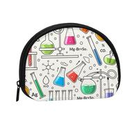 Chemical Flask and Test Tube, Women's Storage Bag Shell Makeup Bag Small Coin Purse Shell Change Pouch