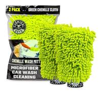 Chemical Guys Chenille Premium Scratch-Free Microfiber Wash Mitt for Car Washing - 2 Pack, Lime Green, Ultra-Soft Car Wash Gloves, Swirl-Free Finish, Safe for Trucks, SUVs, Motorcycles, and More
