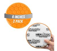Chemical Guys Hex-Logic 6.5" Quantum Buffing Pad Orange (2 Pack) - Precision Cutting Pad for Swirls and Scratches - Works with Dual Action and Rotary Polishers for Paint Correction (BUFX112HEX602)