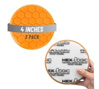 Chemical Guys Hex-Logic Medium Cut Polishing Pad Orange (4 Inch) (3 Pack) - Foam Correction Pads for Swirl Removal & Light Defect Restoration