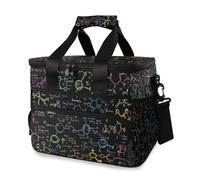 Chemical Laboratory Formula Black Cooler Bag Thermal Insulated Picnic Lunch Bag Box Large Cool Bag for Beach Picnic Camping Travel Men Women