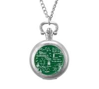 Chemical Mathematical Equation Vintage Pocket Watch with Chain Arabic Numerals Scale Quartz Pocket Watches Gifts for Men Women