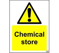 Chemical Store Sign - Self Adhesive Sticker Label Sign 300mm x 200mm