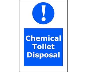 Chemical Toilet Disposal | 30cm x 20cm | Blue - PVC Plastic Sign for Campsites, RV Parks, Marine Facilities, Waste Management | UK-Made with Renewable Energy | Low Carbon Footprint