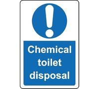 Chemical Toilet Disposal Safety Sign - Self Adhesive Sticker (100mm x 150mm)