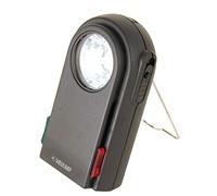 CHEMIN DE FER 2: 3 LED Flashlight with Colored Filters and Vices Button. Made of Black Plastic.