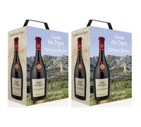 Chemin des Papes - Red wine AOP Côtes du Rhône - France - Bag in Box BIB (1 x 3L) (Pack of 2)