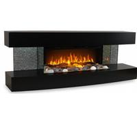 Chemin'Arte LED Electric Fireplace with Flame Effect Wall Design Lounge Design 120 cm Black - Designed in France