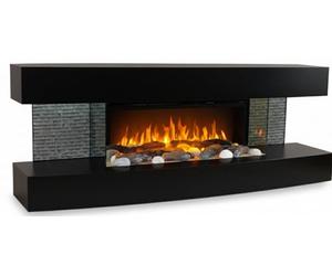 Chemin'Arte LED Electric Fireplace with Flame Effect Wall Design Lounge Design 120 cm Black - Designed in France