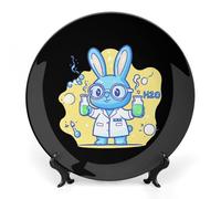 Chemist Bunny Rabbits Ceramic Decorative Plate Home Decor Collection Ornament Souvenir Trays Home Art 8inch