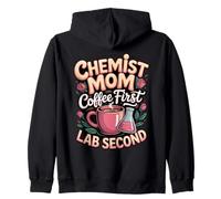 Chemist Mom Coffee First Lab Second Zip Hoodie