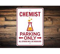 Chemist Parking Sign, Chemist Sign, Chemist Decor, Chemist Gift, Chemistry Lover Sign, Chemistry Teacher Gift Quali Retro Metal Tin Sign 8X12 Inches