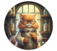 Chemistry Cat JigsawPuzzle 1000 Pieces for Adults Challenging Puzzles Family Game Night, Home Decor & Brain Training Gift (Size 67.5x67.5cm)
