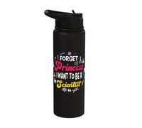 Chemistry Chemist Forget Princess I Want to Be A Scientist Stainless Steel Insulated Water Bottle