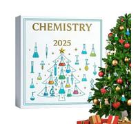 Chemistry Christmas Advent 2025 2D Acrylic Seasonal Countdown Calendar Decorations Science Theme Educational Elements Display Decorative Pendant Set