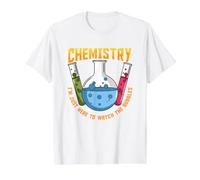 Chemistry Class Experiment Here for The Bubbles Funny Kids Value Graphic T-Shirt, Men, White, L