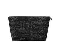 Chemistry Formulas cute Makeup Bag, Cosmetic Bags Travel Toiletry Bag Make Up Bag for Women, Leather Makeup Bag Organizer, Cute Makeup Pouch Silver