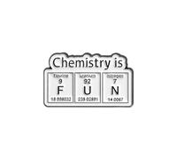 Chemistry Is Fun Enamel Pin Chemistry Pun Chemical Element Symbols Badge Brooch, Science - Themed Brooch for Chem Lovers, Nerdy Science Accessory
