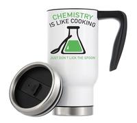 Chemistry is Like Cooking Just Don't Lick The Spoon Vacuum Insulated Thermal Travel Coffee Mug 480ml White
