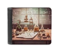 Chemistry Lab Bifold Wallet for Women Men Soft PU Leather Wallet Slim Fron