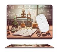Chemistry Lab Mouse Pad, 10 X 8 Inch PU Leather Mousepad with Smooth Surface, Square Waterproof Mouse Mat Non-Slip Ultra Thin Desk Pad for Gaming, Office & Home