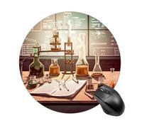 Chemistry Lab Mousepad Round Anti-Slip Waterproof Rubber Base Mice Mat Cute Mousepad for Work Office Home Gaming Laptop Men Women Small Size 7.8 X 7.8 Inches