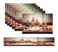 Chemistry Lab Placemats Set of 7 Exquisite Linen Table Mat Seven Piece Set Includes 13"x71" Fashion Table Runner and 12"x18" Place Mat Decor for Kitchen Dining Room