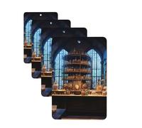 Chemistry Laboratory Car Air Fresheners Cards Set of 4 Pieces,Long-Lasting Car Aromatherapy Tablets Hanging Scented Cards for Wardrobe Bathroom Rearview Mirror Hanging Ornament