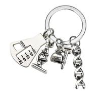 Chemistry Molecule Bag Pendant Alloy Keychain Molecular Structure Key Rings for Science Lovers and Key Management, K175, As Show