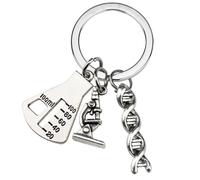 Chemistry Molecule Bag Pendant Alloy Keychain Molecular Structure Rings for Science Lovers and Management Scientific Holder