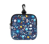 Chemistry Pattern, Coin Purse Square Zipper Storage Bag, Change Pouch with Lobster Buckle Clasp Buckle, Change Purse