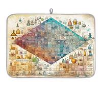 Chemistry Periodic Table Microfibre Dish Drying Mat Absorbent Dish Drying Drainers Mats for Kitchen Spoon Glass Plate 45.7 x 60.9 cm