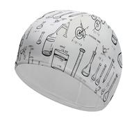Chemistry Print Bathing Cap High Elasticity Swimming Caps Fit Both Long Hair Short Hair Comfortable Large Shower Cap for Drag Reduction and Hair Protection