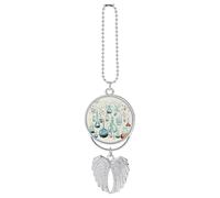 Chemistry Print Car Pendant, Rear View Mirror Hanging Ornament, Auto Decor for Rearview Mirror, Keychain Silver-Style