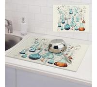 Chemistry Print Dish Drying Mat for Kitchen Counter 18x24 Inch Microfiber Dish Drying Pad Absorbent Large Dishes Drainer Mats for Kitchen Countertops Sinks Draining Racks