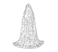 Chemistry Print Hooded Cape For Teenagers, Unisex Cloak Robe Hooded Halloween Costume Satin Witches Vampire Cloak Fancy Dress Up Children