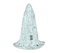Chemistry Print Hooded Cape For Teenagers, Unisex Cloak Robe Hooded Halloween Costume Satin Witches Vampire Cloak Fancy Dress Up Children