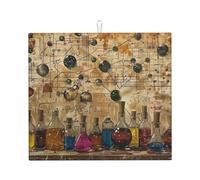 Chemistry Print - Kitchen Drying Mats for Dishes Washable Absorbent Dish Draining Mat Heat Resistant Drying Pad for Countertop 16 x 18 in