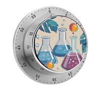 Chemistry Print Kitchen Timers for Cooking Visual Timer Stainless Steel Magnetic Timer with Alarm Cooking Timers for Baking, Exercise, Sports, Study & Outdoor Use