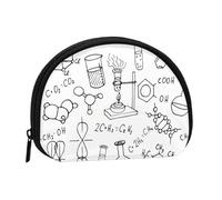 Chemistry Print Mini Zipper Coin Purse, Small Travel Organizer with All-Over Print, Durable Polyester Fabric, Compact Pouch for Coins,Keys