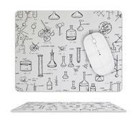 Chemistry Print Mouse Pad, 10 X 8 Inch PU Leather Mousepad with Smooth Surface, Square Waterproof Mouse Mat Non-Slip Ultra Thin Desk Pad for Gaming, Office & Home