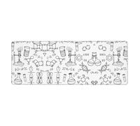 Chemistry Print Oversized Desk Pad, Thick Base Mat, Ergonomic Comfort Pad for Precision Mouse Control