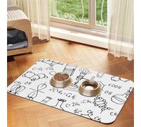 Chemistry Print print Cats Pet Bowl Placemat Pet Feeding Mats for Dogs, Non-Slip PU Leather Tablecloth for Pets