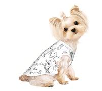 Chemistry Print print Dog Shirts for Small Dogs Stretchy T-Shirts Lightweight Tank Top Sleeveless Striped Vest