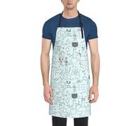 Chemistry Print Print Kitchen Apron With Pockets Versatile Adjustable Chef Bbq Grilling Smock For Adults