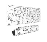 Chemistry Print Print Large Mouse Pad Non-Slip Desk Pad Protector Computer Keyboard Pad for Office Home 80 * 30 cm