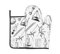 Chemistry Print Print Oven Mitts And Pot Holders Sets 7"X11" Kitchen Essentials 2-Piece Set Bbq, Baking