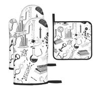 Chemistry Print Print Oven Mitts Pot Holders Sets,Kitchen Glove Potholder,Surface Safe for Baking, Cooking, Bbq,Cooks Gifts,Pack of 3.