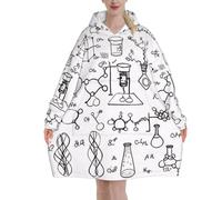Chemistry Print Print Oversized Blanket Hoodie, Wearable Blanket Adult For Women Men And Teenager, Super Soft Warm Flannel Fluffy Hooded Blankets Sweatshirt With Big Pocket